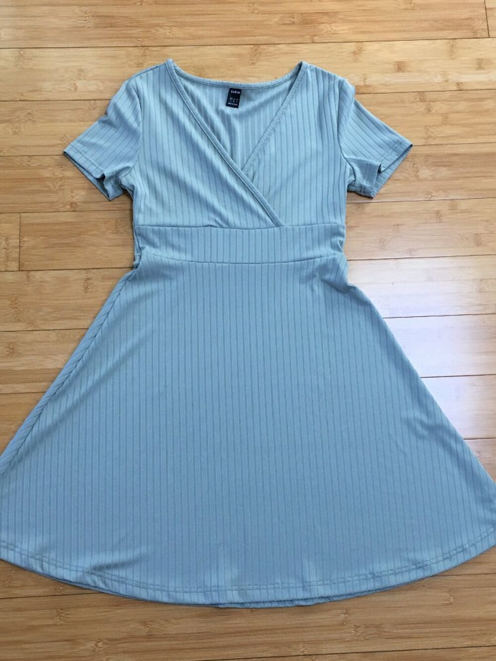 NWOT SHEIN Mint Green Surplice Neck Dress